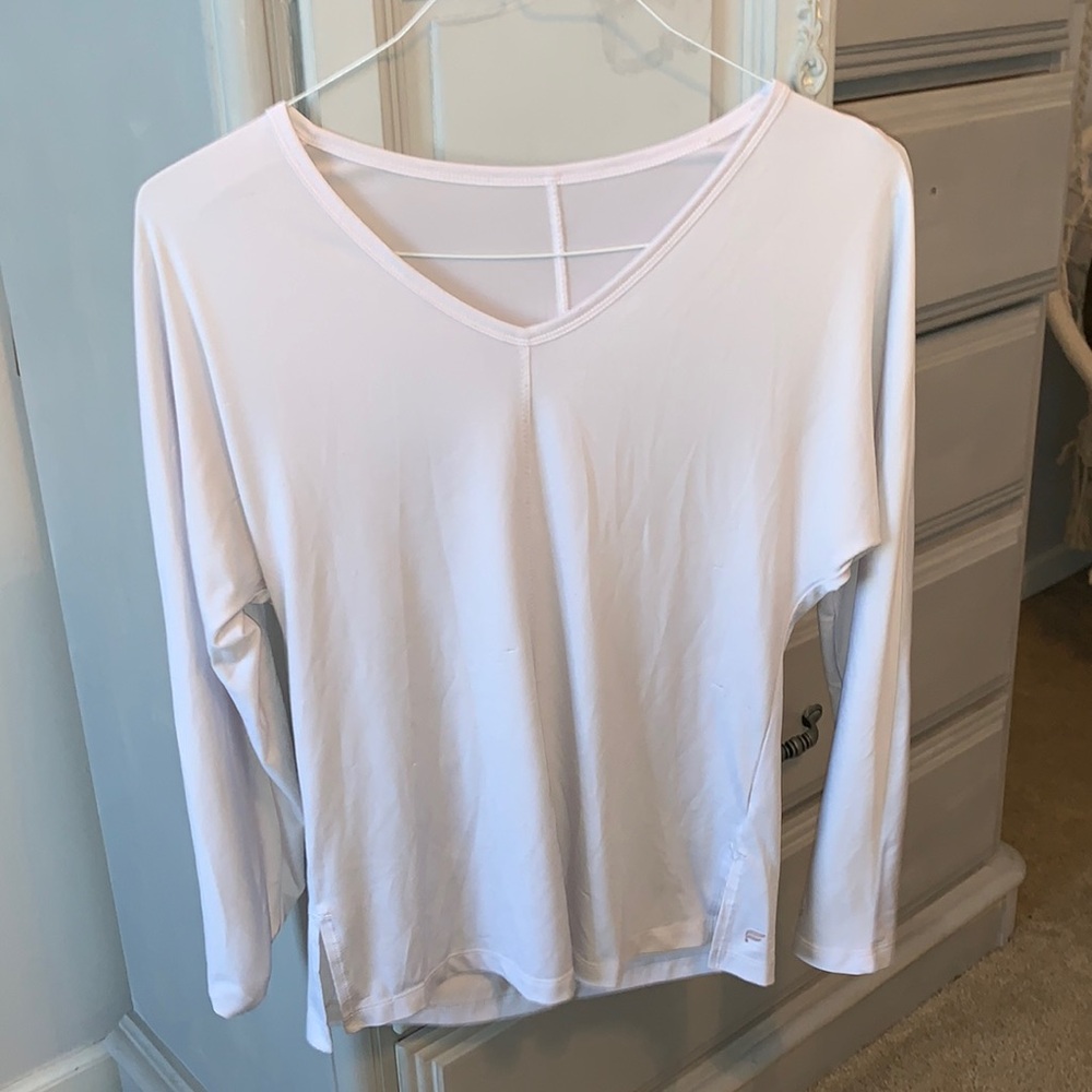 Fabletics white workout long sleeve